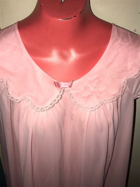 Pretty In Pink Vintage Nightgown Shadow Line Pink Nightgown Shadow