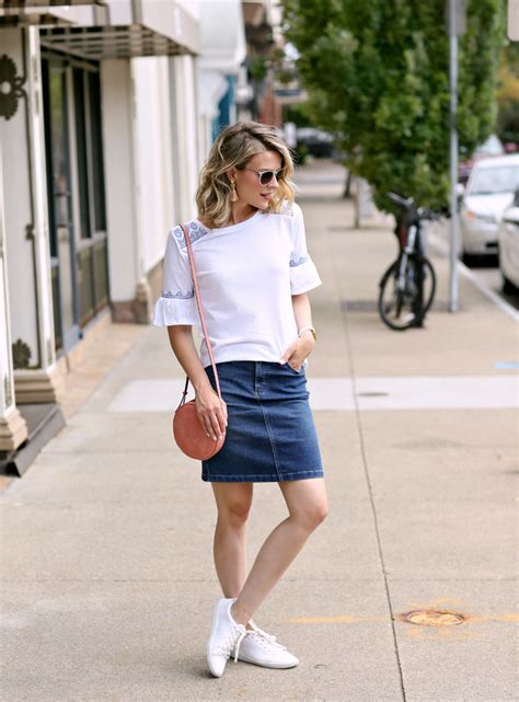 Ways To Wear Denim Skirt Penny Pincher Fashion Skirt And