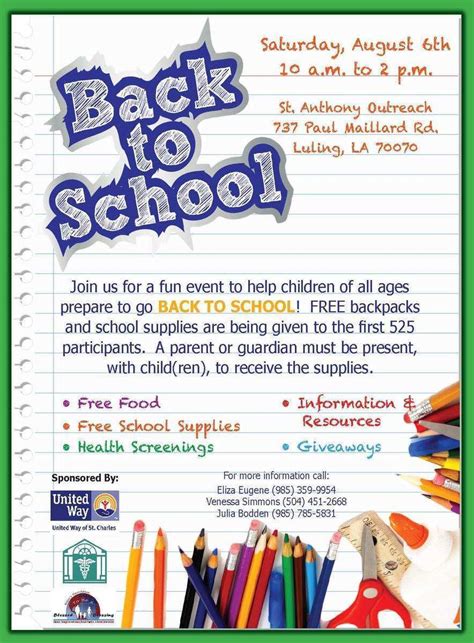 Back To School Supply Drive Flyer Template Cards Design Templates