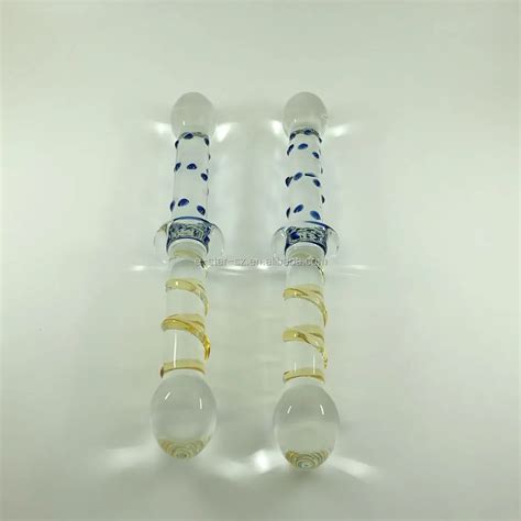 Colorful Glass Dildo Double Head Glass Dildos Anal Butt Plug Large Pyrex Glass Dildo For Women