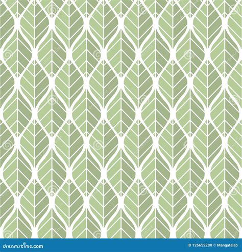 Geometric Leaves Vector Seamless Pattern Abstract Vector Texture Leaf