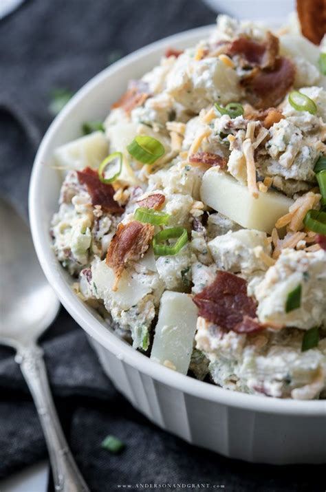 Green onions, chopped 4 boiled eggs, whites chopped 1 c. Bacon, Ranch, and Sour Cream Potato Salad Recipe in 2020 ...