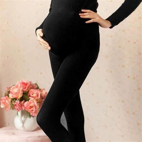 Black Nude 120D Women Pregnant Maternity Tights Hosiery Solid Stockings