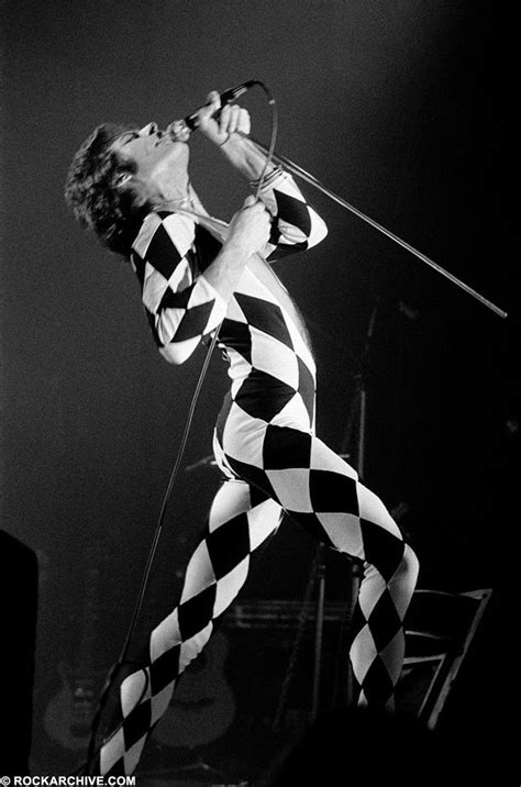Freddie Mercury Performing Onstage Wearing A Harlequin One Piece At Brøndby Hallen Copenhagen