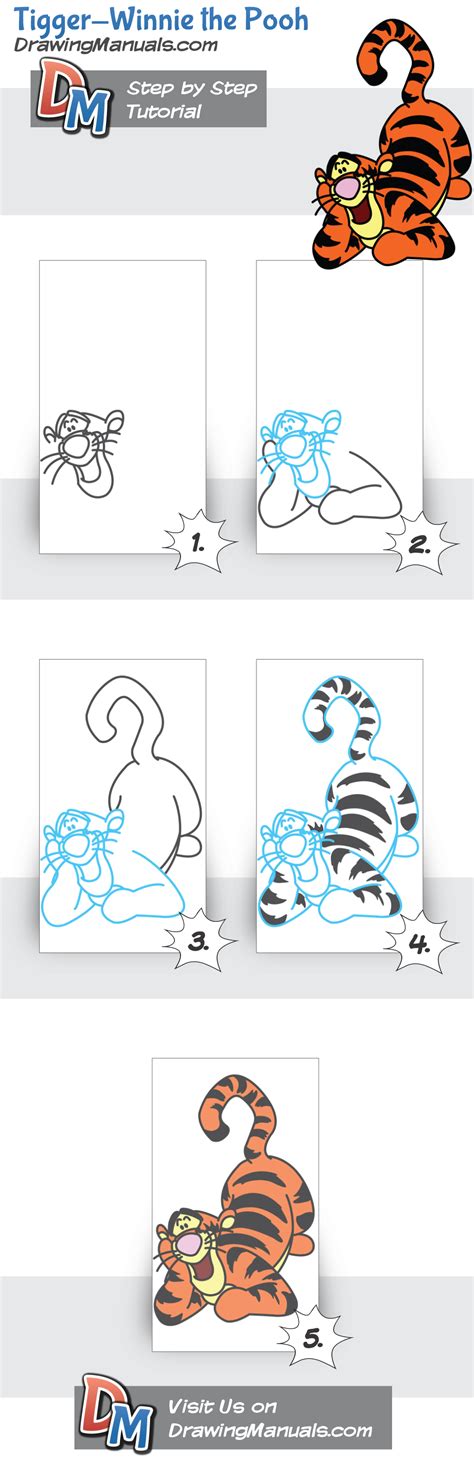 Tigger Winnie The Pooh Step By Step Drawing Tutorial Disney Drawing