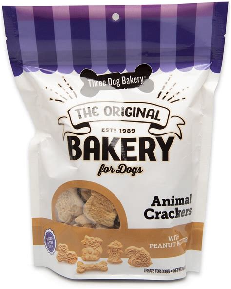 Three Dog Bakery Peanut Butter Classic Animal Crackers Dog Treats 13