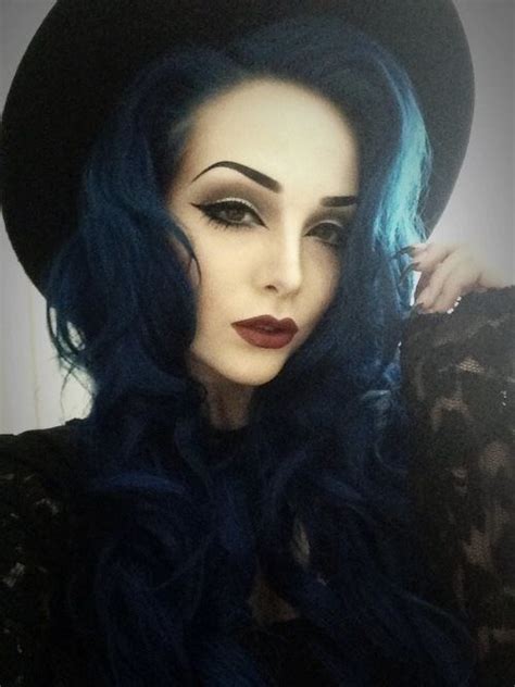 Nu Goth Kelsey Herbst Midnight Blue Hair Dye Dyed Hair Blue Dark