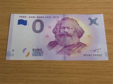 Karl Marx 200 Years 1818 2018 Trier Euro 0 Euros Bill Billet Banknote