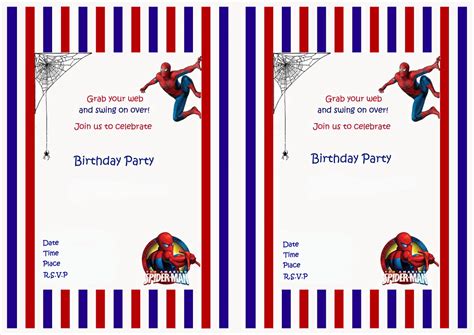 Printable Spiderman Birthday Invitations