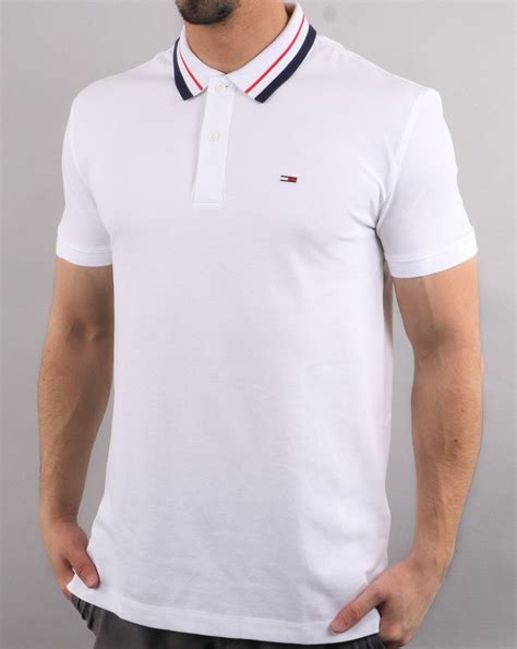 Tommy Hilfiger Tipped Polo Shirt In White 80s Casual Classics