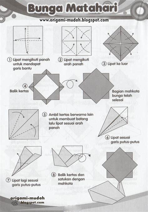 Origami bunga origami simple tapi cantik. Cara Mudah Membuat Origami Bunga Matahari
