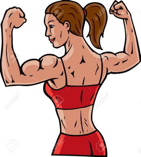 Woman Body Builder Cartoon Clip Art Library