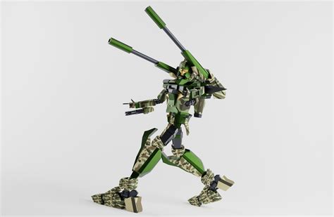 LONG RANGE GUNDAM GUNPLA 3D MODEL Rigged CGTrader