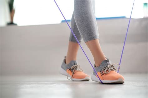 Premium Photo Female Patient Legs Walking With Jump Rope
