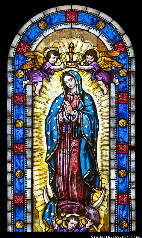 Virgin Of Guadalupe Religious Stained Glass Window
