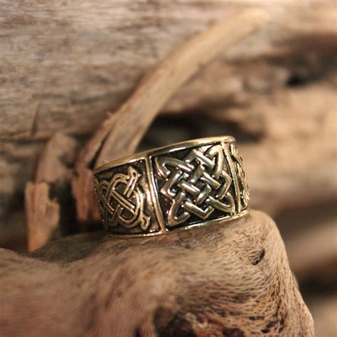 Mens Viking Ring Bronze Viking Band Ring Norse Ring Celtic Ring 85
