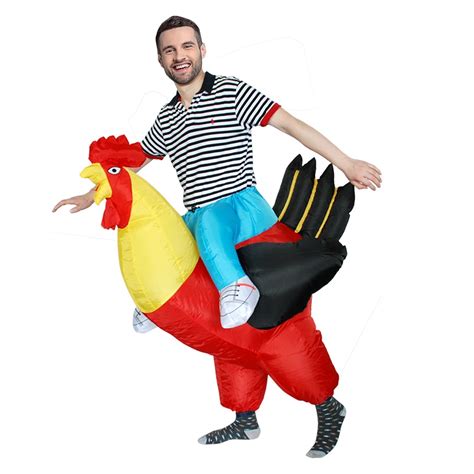 Purim Cosplay Inflatable Cock Costume Fancy Dress Rooster Costumes Hen Stag Night Outfit