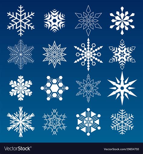 Set Of Winter Snowflakes Royalty Free Vector Image