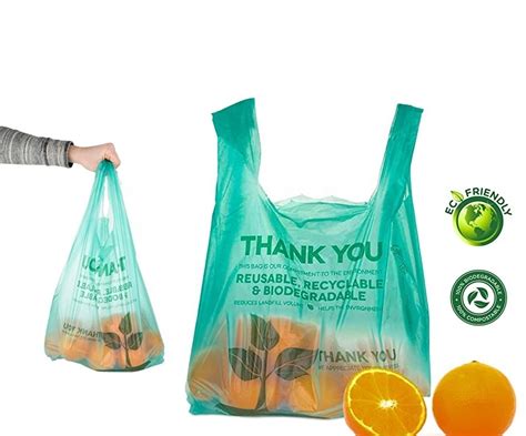 100 Plant Based Natural Biodegradable Shopping Bags Compostable Non