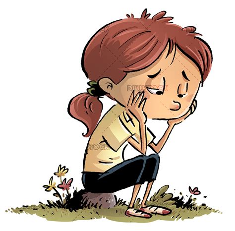 Niña Aburrida Y Triste Dibustock Dibujos E Ilustraciones Infantiles Para Cuentos