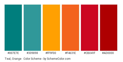 The amount of light must range, like in nature, to give an organic feel to the room and to evoke a tone regarding harmony and peace. Teal, Orange & Red Color Scheme » Orange » SchemeColor.com