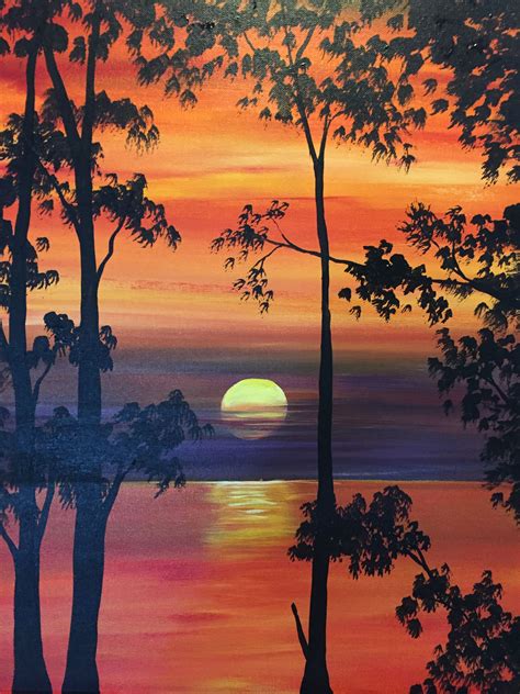 autumn glow  os winery paint nite  beginner painting landscape paintings christmas