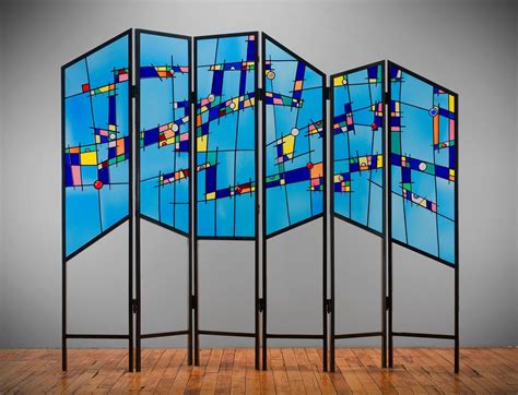 Hand Made Leaded Glass Screen By Glass Art Of Brookyln