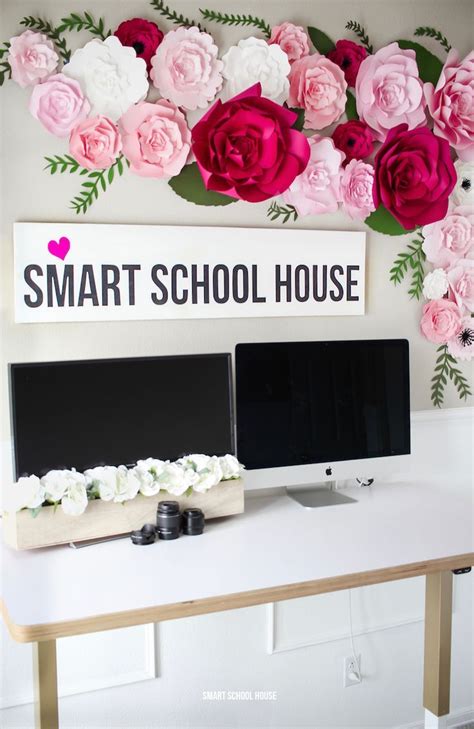 Smart School House Office Paper Flowers With A Standing Desk Smart