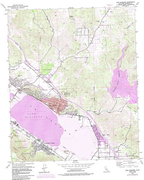Lake Elsinore Topographic Map 124000 Scale California