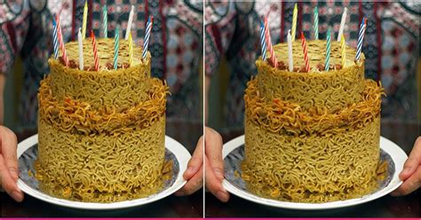 Ya Tuhan Cake Ulang Tahun Ini Terbuat Dari Mi Instan Okezone Lifestyle