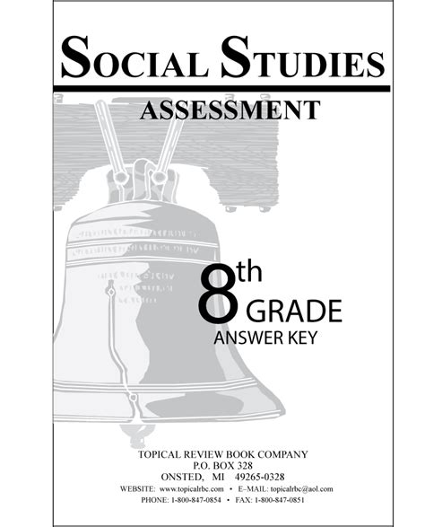 8th Grade Social Studies Assessment Answer Key Topical Review Book