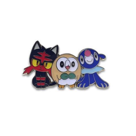Pokemon Official Pin Badge Litten Rowlet And Popplio