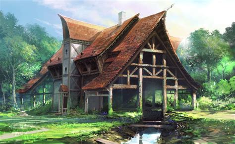 Elven Trading House On The Forests Edge House By Artcobain 건물 판타지