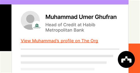 Muhammad Umer Ghufran Head Of Credit At Habib Metropolitan Bank The Org