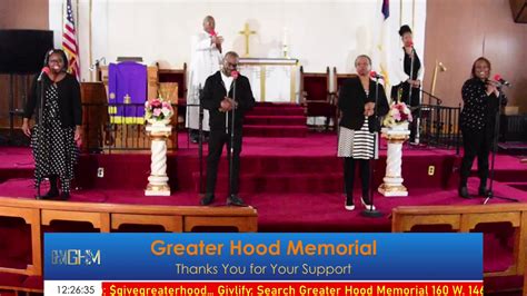 Sunday Worship Service 4520 Greater Hood Memorial Ame Zion