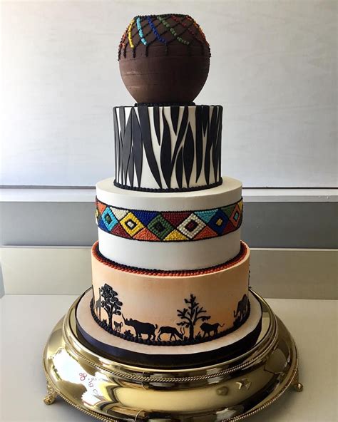Exquisite Wedding Cakes On Instagram African Themed Wedding Cake With