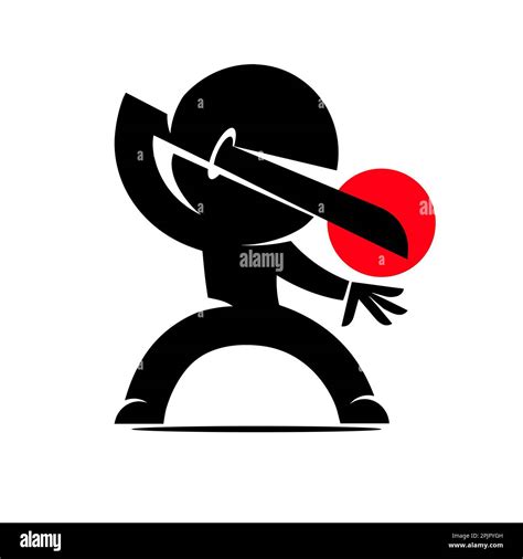 Ninja Warrior Icon Simple Black Ninja Head Logo Illustration Design