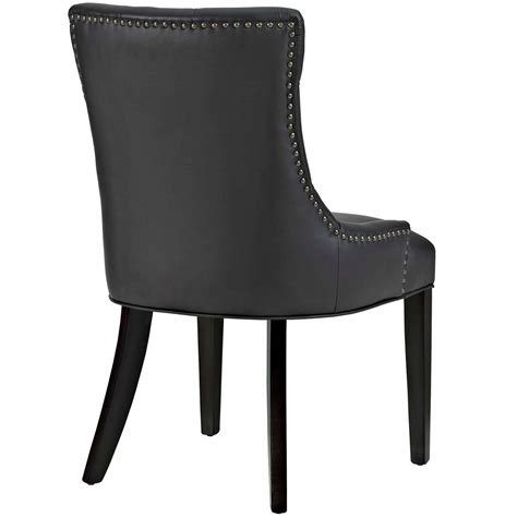 Regent Tufted Faux Leather Dining Chair In Black Hyme Furniture
