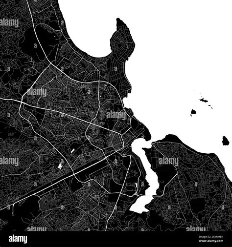 map of dar es salaam city tanzania urban black and white poster road map image with