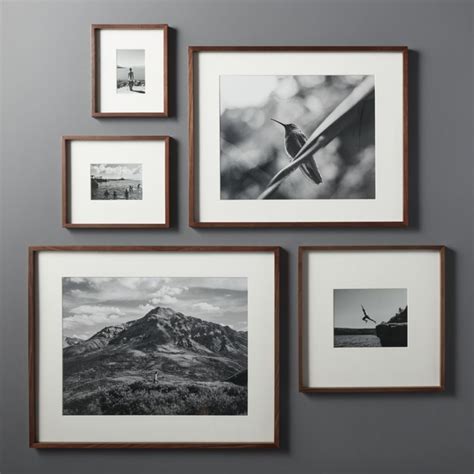 gallery walnut modern picture frames with white mats cb2 artofit