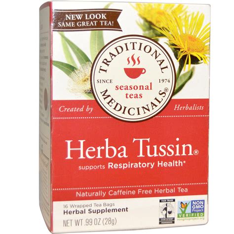 Traditional Medicinals Herbal Tea Herba Tussin Caffeine Free 16