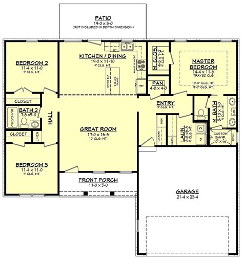 House Plans With 3 Bedrooms 2 Baths