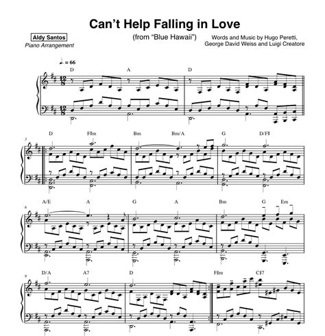 Can T Help Falling In Love YouTube Falling In Love Elvis Cant Help Falling In Love Piano
