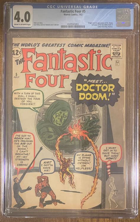Fantastic Four 5 Cgc 40 1st App Dr Doom Marvel Comics Huge Key