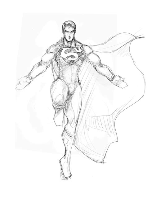 Superman Flying Pencil Drawings