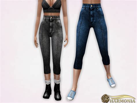 The Sims Resource High Waisted Skinny Capris Jeans