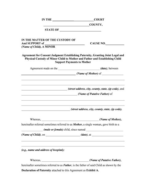 Agreement Consent Judgment Fill Online Printable Fillable Blank