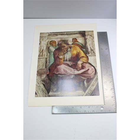 Michelangelo Print The Prophet Jeremiah Vintage 88856 Ebay
