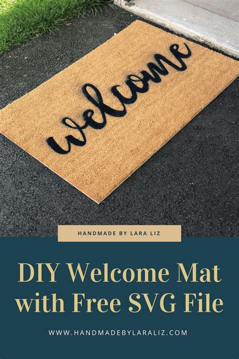 Diy Welcome Mat With Free Svg File Handmade By Lara Liz Diy Vinyl