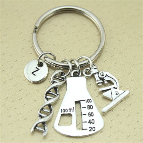 Dna Keychain Microscope Keychain Science Keychain Dna Etsy